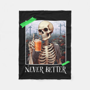 Cobertor De Velo Halloween Nunca Melhor Esqueleto Engraçado Skelny