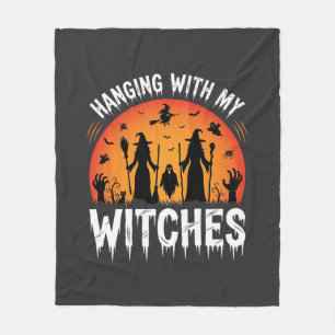Cobertor De Velo Halloween Pendurado Com Minhas Bruxas Lua Vintage