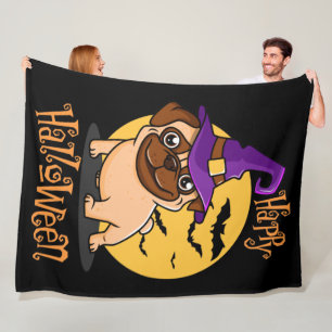 Cobertor De Velo Halloween Puggy Fleece Blanket