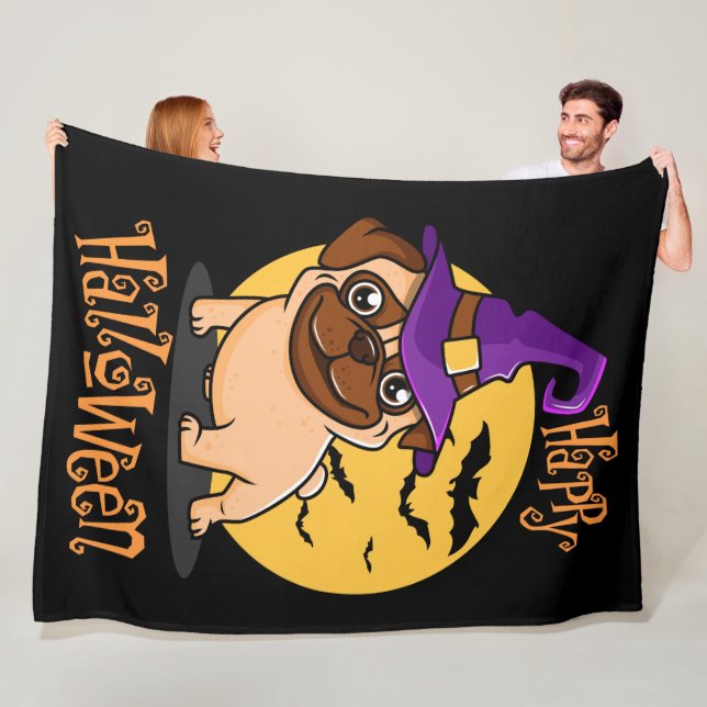 Cobertor De Velo Halloween Puggy Fleece Blanket (In Situ)