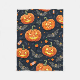 Cobertor De Velo Halloween Pumkin Fleece Blanket