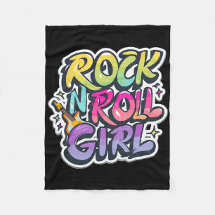 Cobertor De Velo Halloween Rock N Roll Girl Retro Costume Grafite