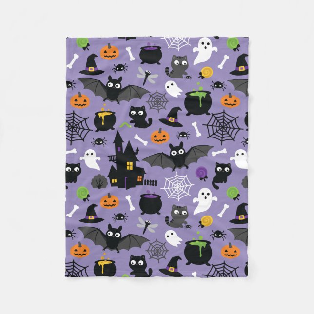 Cobertor De Velo Halloween Seamless Pattern (Frente)