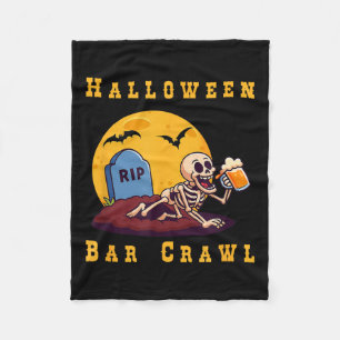 Cobertor De Velo Halloween Skeleton Bar Hopper