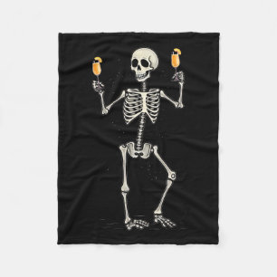 Cobertor De Velo Halloween Skeleton Bebendo Peach Bellini Tail
