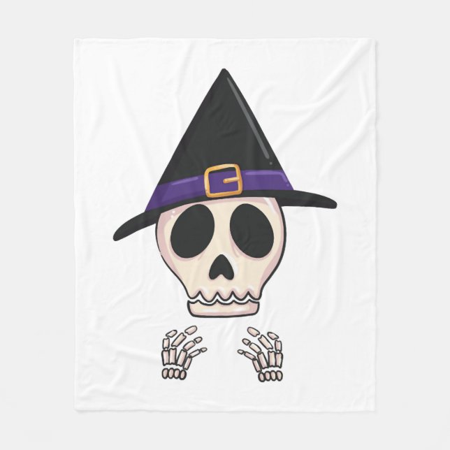 Cobertor De Velo Halloween Skeleton design, Spooky Halloween (Frente)