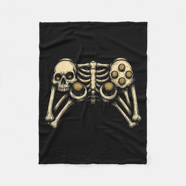 Cobertor De Velo Halloween Skeleton Gamer Gaming Controller Costume (Frente)