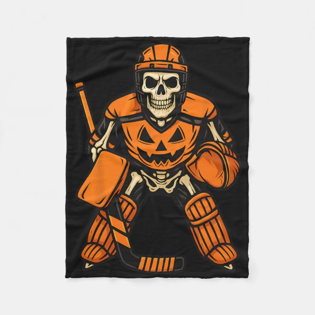 Cobertor De Velo Halloween Skeleton Goalie Pumpkin Costume  (Frente)