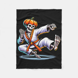 Cobertor De Velo Halloween Skeleton Karate