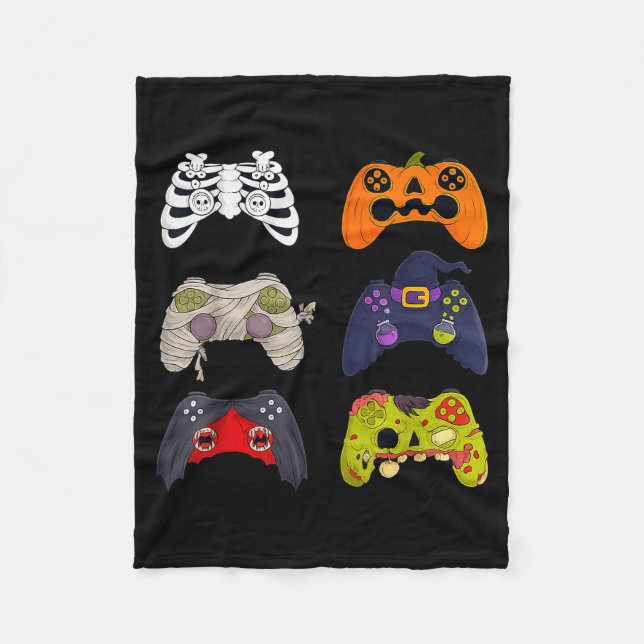 Cobertor De Velo Halloween Skeleton Zombie Gaming Controllers  (Frente)