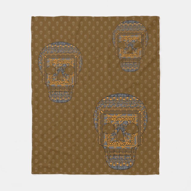 Cobertor De Velo Halloween Skull Fleece Blanket (Frente)