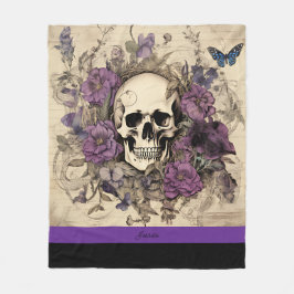 Cobertor De Velo Halloween Skull Name