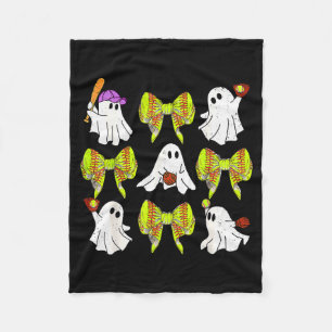 Cobertor De Velo Halloween Softbol Fantasmas Softbol Filha Garotas 