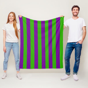 Cobertor De Velo Halloween Strips in Purple and Green