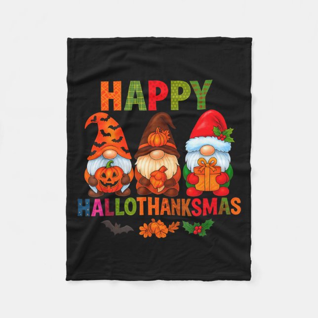 Cobertor De Velo Halloween Thanksgiving Christmas Happy Hallothanks (Frente)