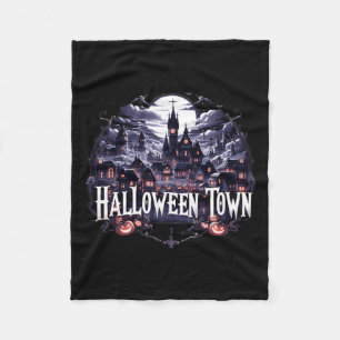 Cobertor De Velo Halloween Town Skeleton Ghost Pumpkin Halloween