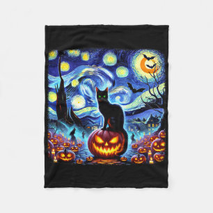 Cobertor De Velo Halloween Van Gogh Starry Night Black