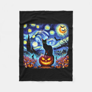 Cobertor De Velo Halloween Van Gogh Starry Night Black