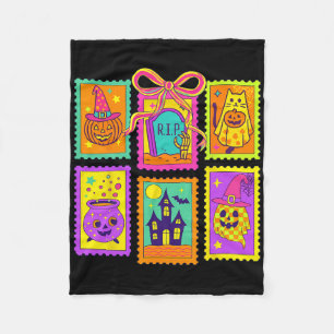 Cobertor De Velo Halloween Vibes Escreve o Arco Coquette Pumpkin Br