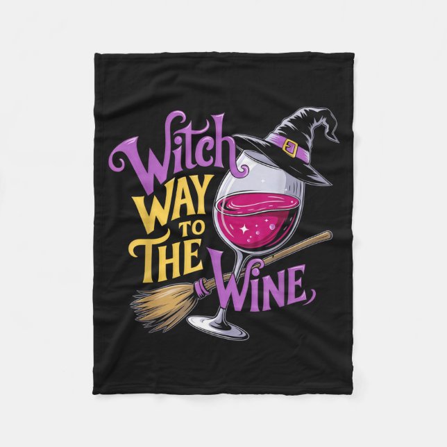 Cobertor De Velo Halloween Witch Way To The Wine Funny Witch Wine L (Frente)