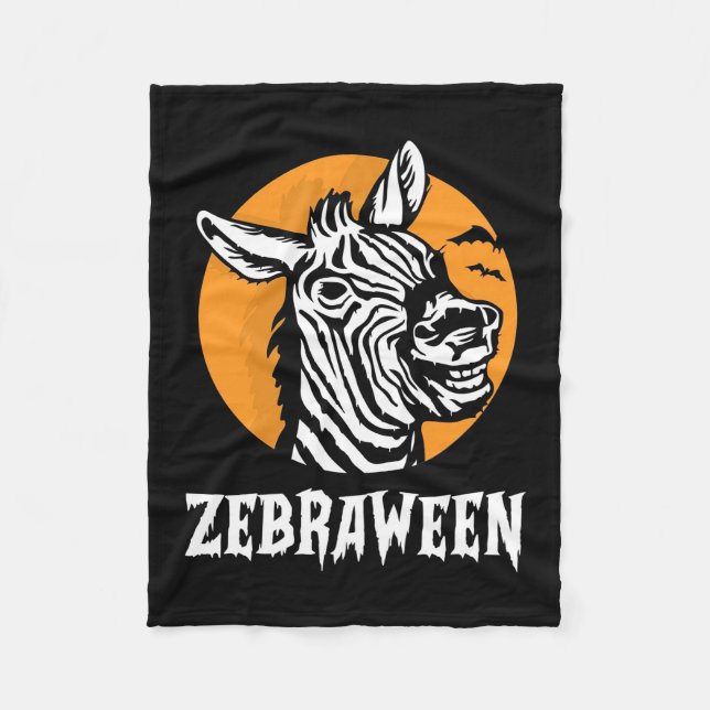 Cobertor De Velo Halloween Zebra (Frente)