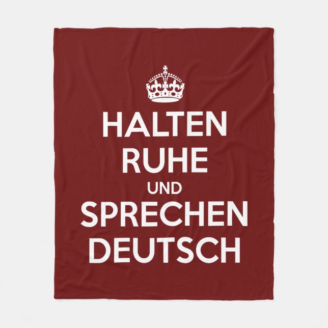 Cobertor De Velo Halten Ruhe und Sprechen Deutsch (Frente)