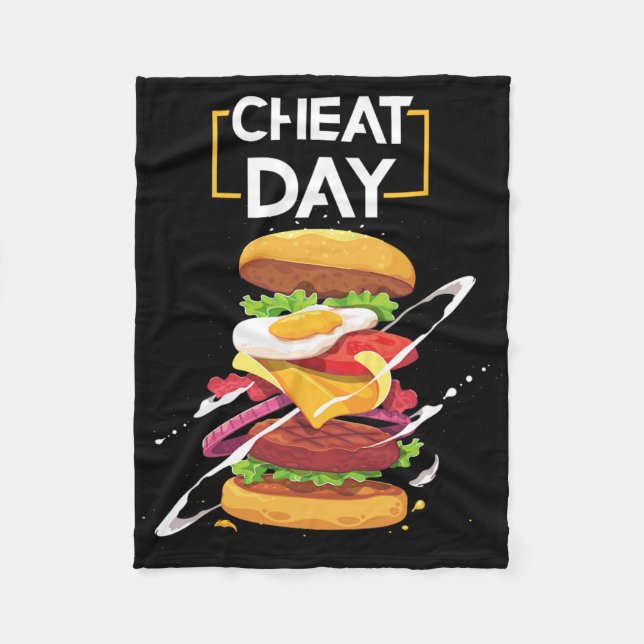 Cobertor De Velo Hamburger Lover Gift Fast Comida Gym Workout Cheat (Frente)