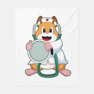 Cobertor De Velo Hamster como Doutor com Stethoscope.PNG