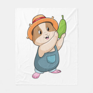 Cobertor De Velo Hamster como fazendeiro com abobrinha