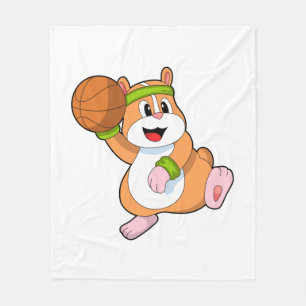 Cobertor De Velo Hamster como jogador de basquetebol