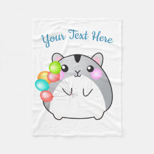 Cobertor De Velo Hamster de Kawaii, Cinza bonita