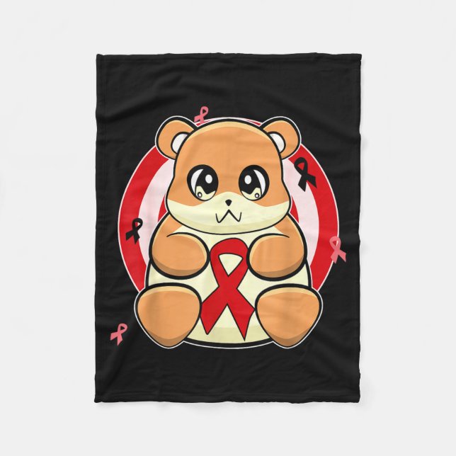 Cobertor De Velo Hamster Heart Disease Awareness Month _2  (Frente)