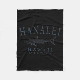 Cobertor De Velo Hanalei havaí tubarão retro ardósia arte pesca