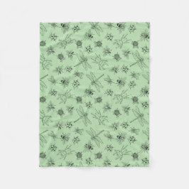 Cobertor De Velo Hand-Drawn Cartoon Insects Pattern Throw Blanket