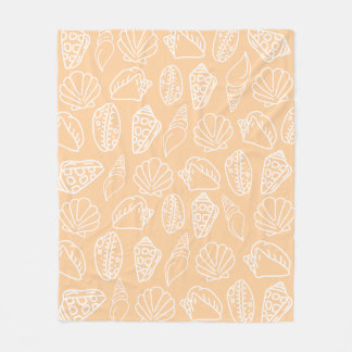 Cobertor De Velo Hand-drawn Sandy Shells Fleece Blanket