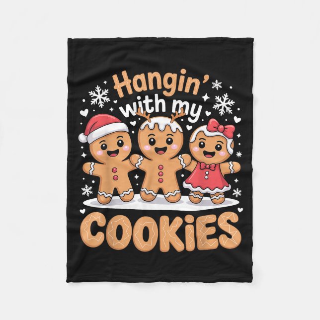 Cobertor De Velo Hangin With My Cookies Christmas Gingerbread Xmas  (Frente)