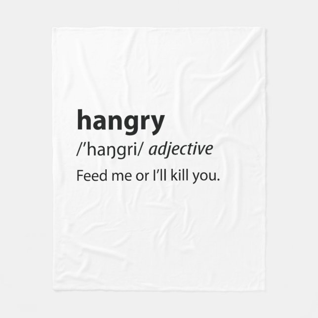 Cobertor De Velo Hangry Funny Dictionary Definition (Frente)