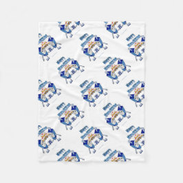 Cobertor De Velo Hanukkah Dancing Dreidels e Jelly Doughnut