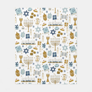 Cobertor De Velo Hanukkah Doodles ilustra bonitinho Fleece Blanket