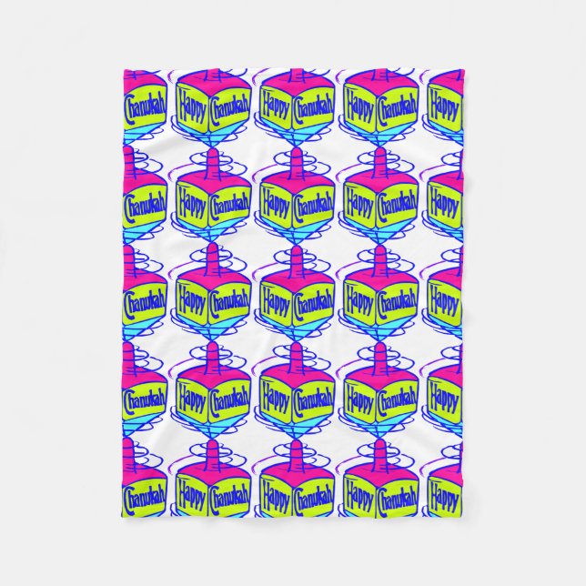 Cobertor De Velo Hanukkah Dreidel (Frente)
