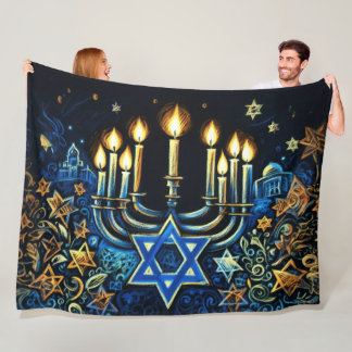 Cobertor De Velo Hanukkah Gift Menorah Pastel Draing