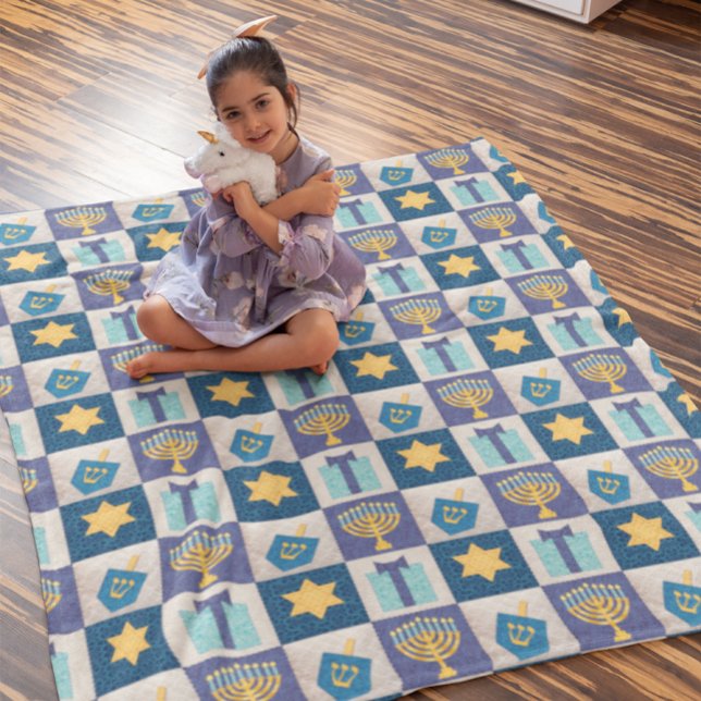 Cobertor De Velo Hanukkah Quilt Olha Fleece Blanket (Criador carregado)