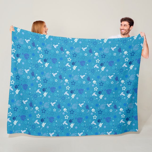 Cobertor De Velo Hanukkah Stars Fleece Blanket (In Situ)