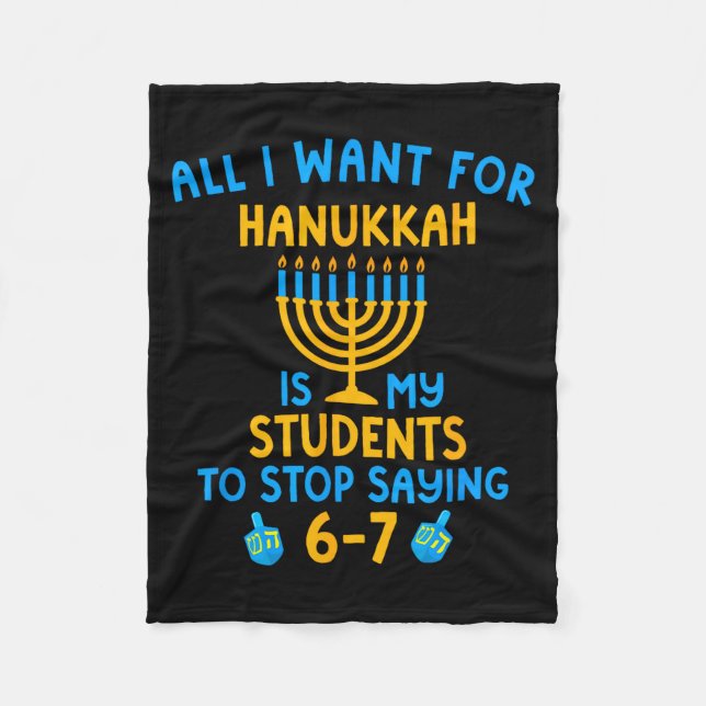 Cobertor De Velo Hanukkah Students Saying 6-7 67 Six Seven Hebrew S (Frente)