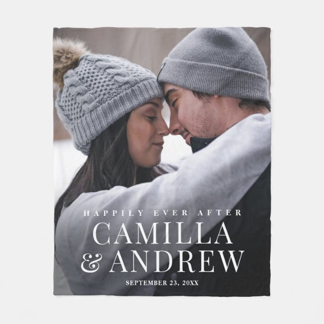 Cobertor De Velo Happily Ever After Wedding Photo (Frente)