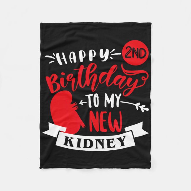 Cobertor De Velo Happy 2nd Birthday To My New Kidney, Transplant An (Frente)