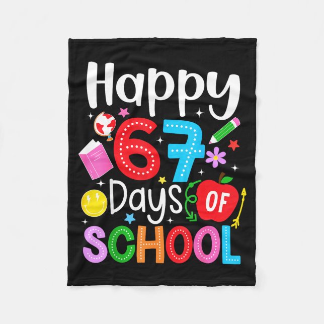 Cobertor De Velo Happy 67 Days Of School Funny Six Seven Meme Teach (Frente)