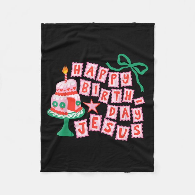 Cobertor De Velo Happy Birthday Christian Jesus Christmas Preppy Bd (Frente)
