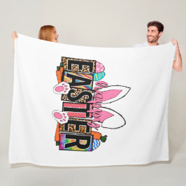 Cobertor De Velo Happy Easter Bunny Ears Leopard Print Plaid Graphi