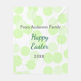 Cobertor De Velo Happy Easter gray green polka dots family name
